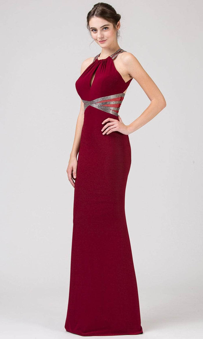 Eureka Fashion 8843 - Jewel Embellished Sleeveless Prom Dress Prom Dresses XS / Burgundy
