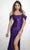 Eureka Fashion 9116 - Draped Sleeve High Slit Prom Gown Prom Dresses