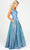Eureka Fashion 9606 - V-Neck Lace Jersey Prom Gown Prom Dresses XL / Mocha