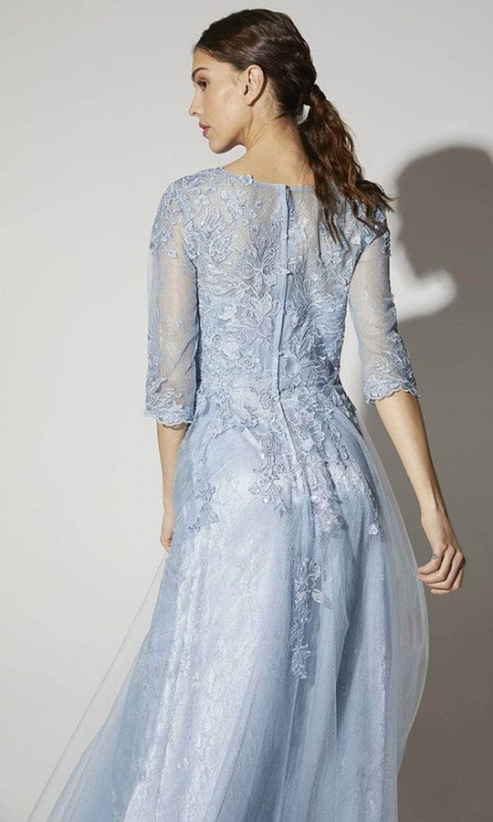 Eureka Fashion 9660 - Floral Embroidered Scoop Neck Gown