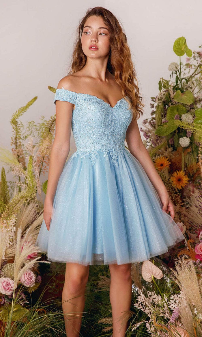 Eureka Fashion 9833 - Sweetheart Embellished A-Line Cocktail Dress Prom Dresses XS / Bahama Blue