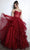 Eureka Fashion 9950 - Sleeveless Sheer Corset Prom Gown Special Occasion Dress XS / Burgundy
