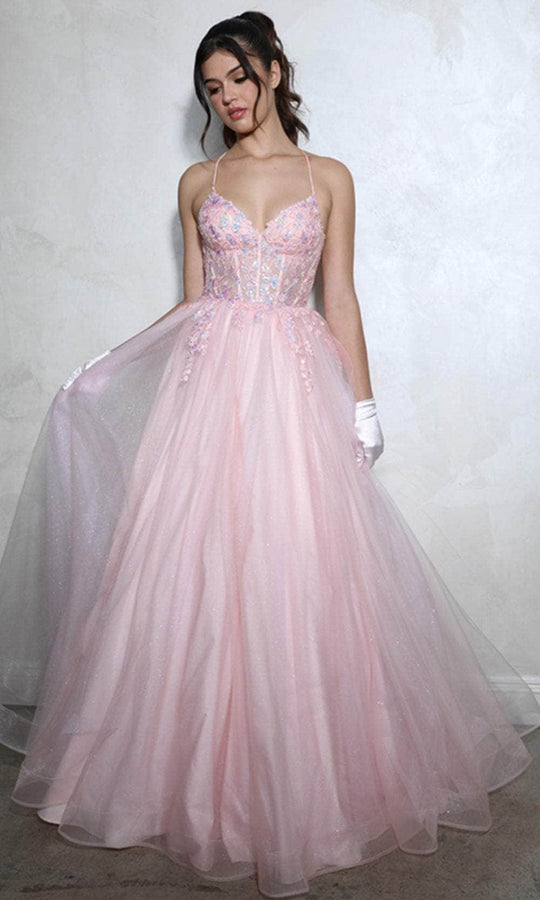 Eureka Fashion 9960 - V-Neck Embroidered Ballgown