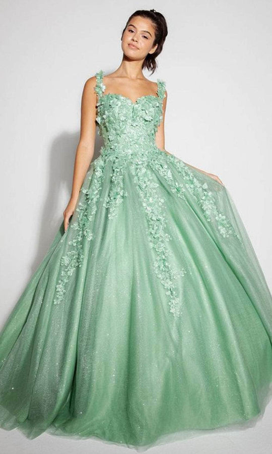 Eureka Fashion EK1004 - 3D Floral Lace Embellished Sweetheart Ballgown