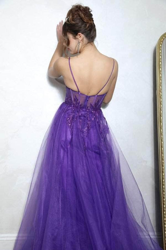 Eureka Fashion EK112 - Scoop Embellished Long Gown