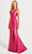 Faviana 11008 - Rhinestone Satin Prom Gown Prom Dresses 00 / Raspberry