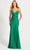 Faviana 11020 - Applique Back Mermaid Prom Gown Prom Dresses 00 / Dark Emerald