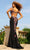 Faviana 11027 - Floral Applique Embellished Sleeveless Prom Gown Prom Dresses 00 / Black/Sunburst