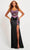 Faviana 11029 - Sweetheart Floral Sequin Prom Gown Prom Dresses 00 / Black/Fuschia