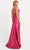Faviana 11034 - Knotted V-Neck Satin Prom Gown Prom Dresses