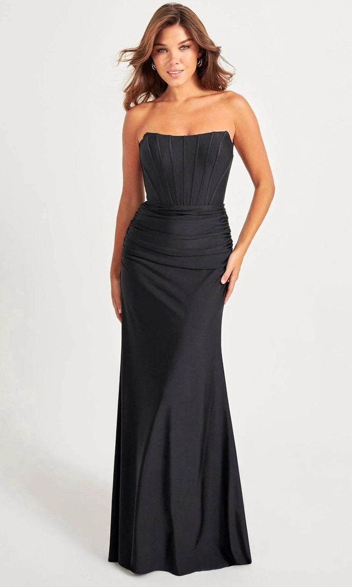 Faviana 11041 - Corset Bodice Scoop Prom Gown Prom Dresses 00 / Black