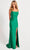 Faviana 11045 - Strappy Back Sheath Prom Gown Prom Dresses 00 / Dark Emerald