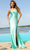 Faviana 11050 - Satin Prom Gown with Slit Prom Dresses 00 / Mint