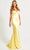 Faviana 11052 - Cross Low Back Prom Gown Prom Dresses 00 / Lemon Yellow