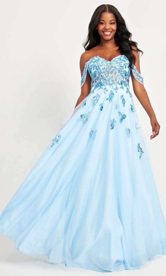 Faviana 11059 - Corset A-Line Prom Gown Prom Dresses 00 / Ice Blue