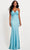 Faviana 11066 - Twist Front Prom Gown Prom Dresses 00 / Pacific Blue