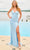Faviana 11084 - Beaded Sheath Prom Gown Special Occasion Dress 00 / Light Blue