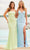 Faviana 11085 - Lace Up Back Prom Gown Special Occasion Dress 00 / Light Blue