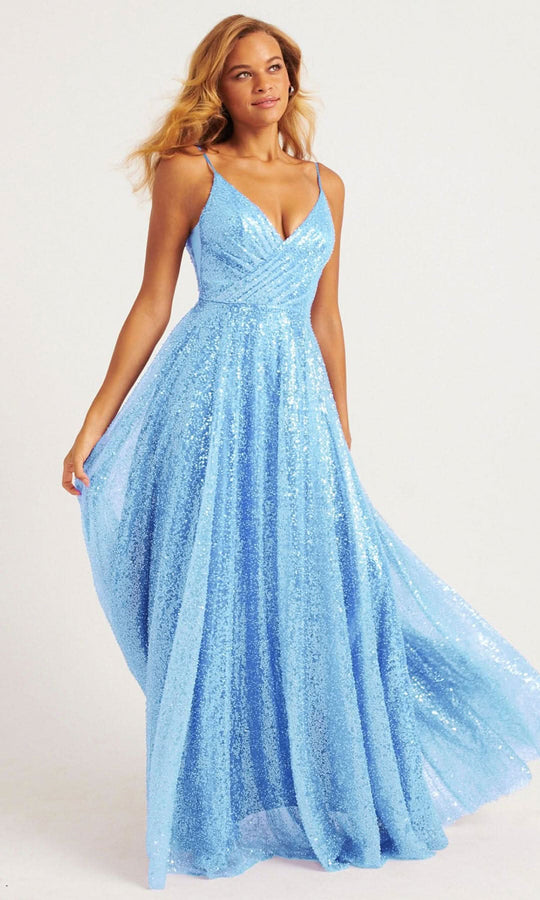Faviana 11203 - Surplice V-Neck Shimmery Sequin Gown