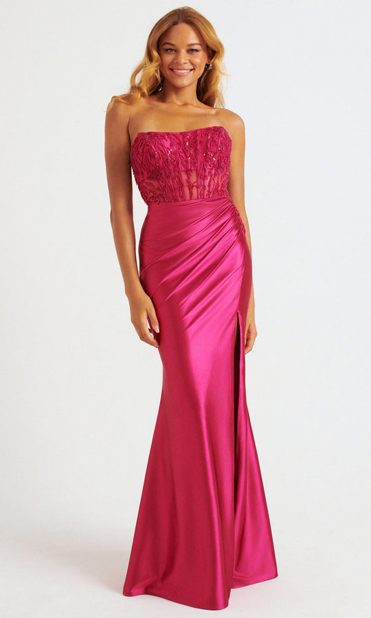 Faviana 11246 - Embroidered Corset Straight Across Prom Dress
