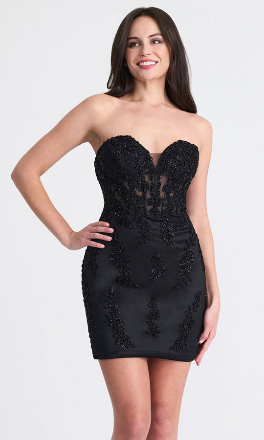 Faviana 11317 - Strapless Beaded Ornate Mini Dress