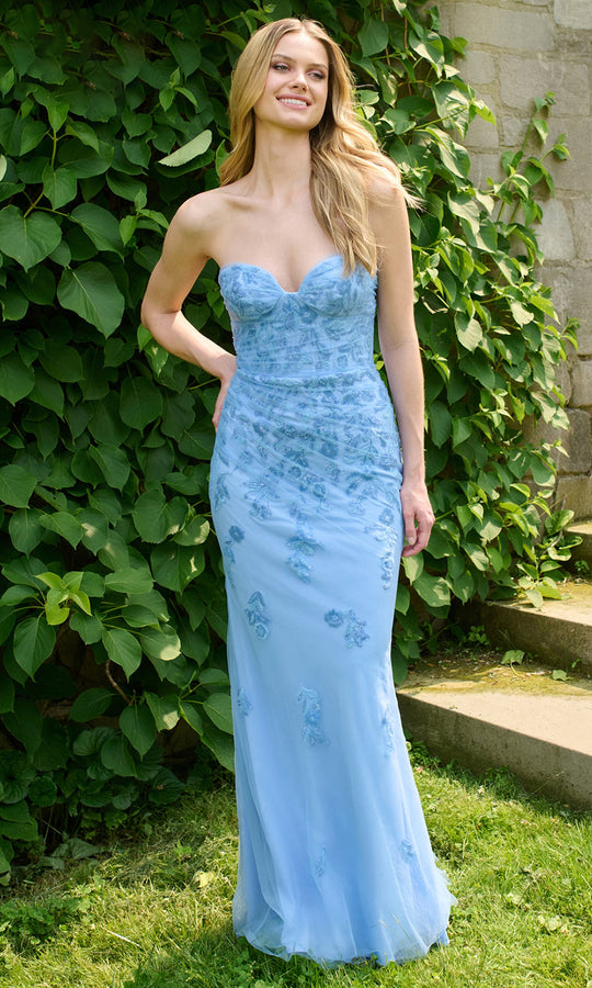 Faviana 11472 - Tulle Overlay Beaded Sweetheart Dress
