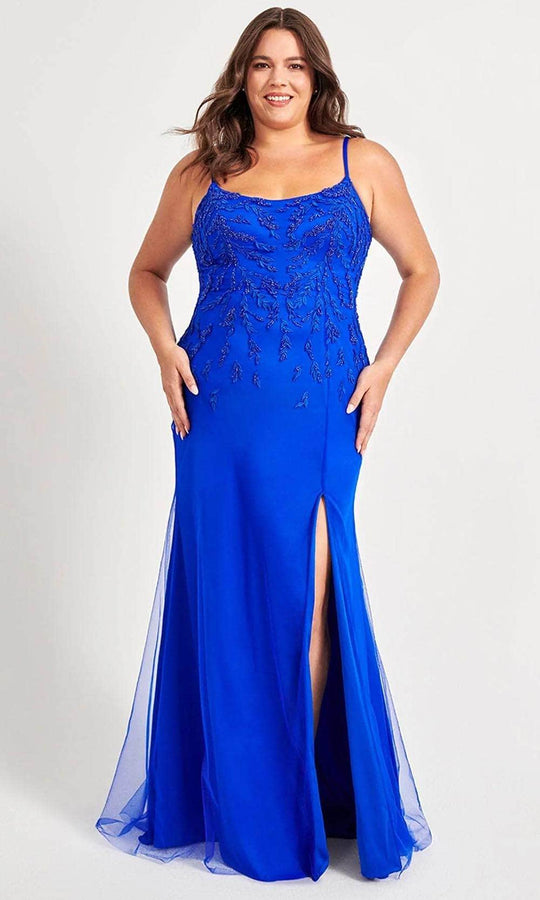 Faviana 9559 - Beaded Lace Scoop Prom Gown