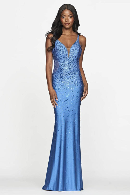 Faviana - S10500 Plunging V-Neck Sheath Evening Dress