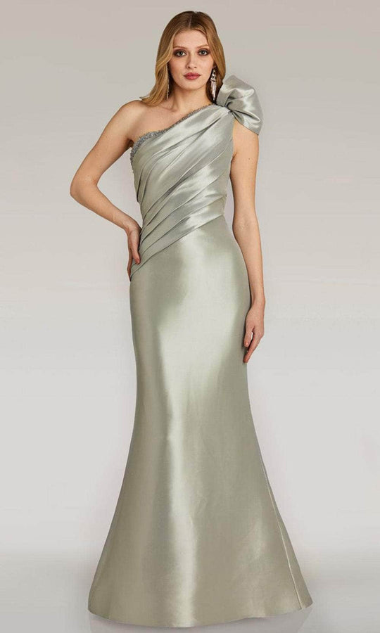 Feriani Couture 18266 - Bow Accented Cap Sleeve Evening Gown