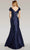 Feriani Couture 18268 - Asymmetric Neck Mikado Evening Gown Evening Dresses