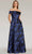 Feriani Couture 18339 - Straight Across Printed Evening Gown Evening Dresses 2 / Royal