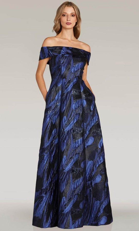 Feriani Couture 18339 - Straight Across Printed Evening Gown
