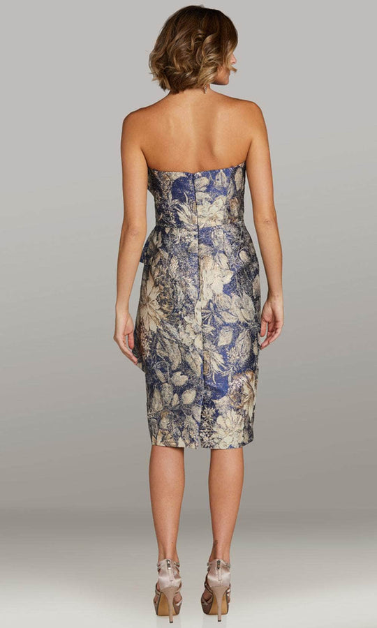 Feriani Couture 18409 - Folded Accent Straight Neckline Cocktail Dress