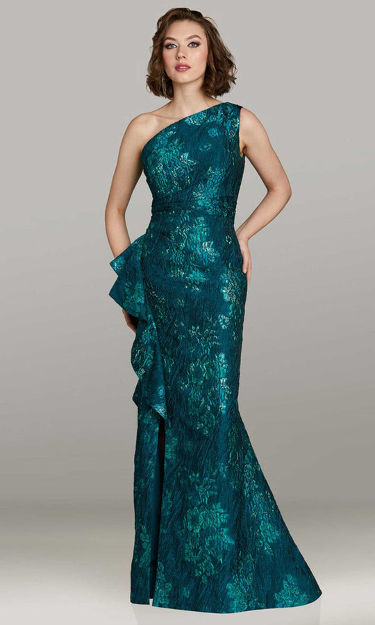 Feriani Couture 18443 - Side Ruffle One Shoulder Long Dress