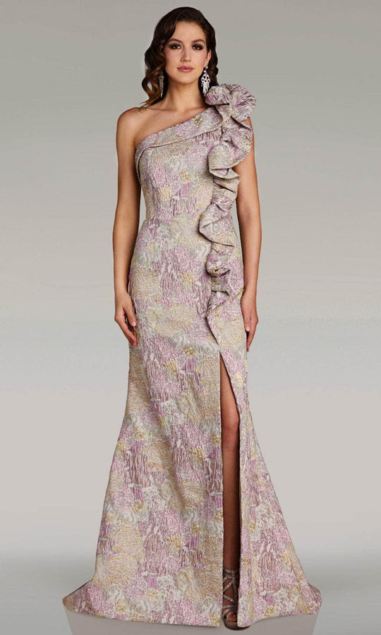 Feriani Couture 18448 - Ruffled Accent One Shoulder Evening Gown