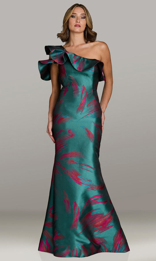 Feriani Couture 18518 - One Shoulder Couture Ruffle Evening Gown