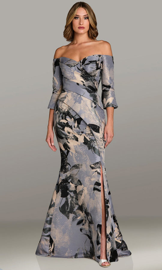 Feriani Couture 18522 - Off Shoulder Asymmetrical Draped Evening Gown
