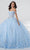 Fiesta Gowns 56461 - Floral Appliqued Quinceanera Dress Quinceanera Dresses 0 / Sky/Sky