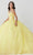 Fiesta Gowns 56466 - Embellished Glittery Tulle Voluminous Dress Ball Gowns 0 / Yellow Solid