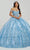 Fiesta Gowns 56476 - Sequined Quinceanera Ballgown Ball Gowns 0 / Sky