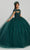 Fiesta Gowns 56480 - Cape-Infused Sweetheart Glittered Gown Ball Gowns 0 / Hunter
