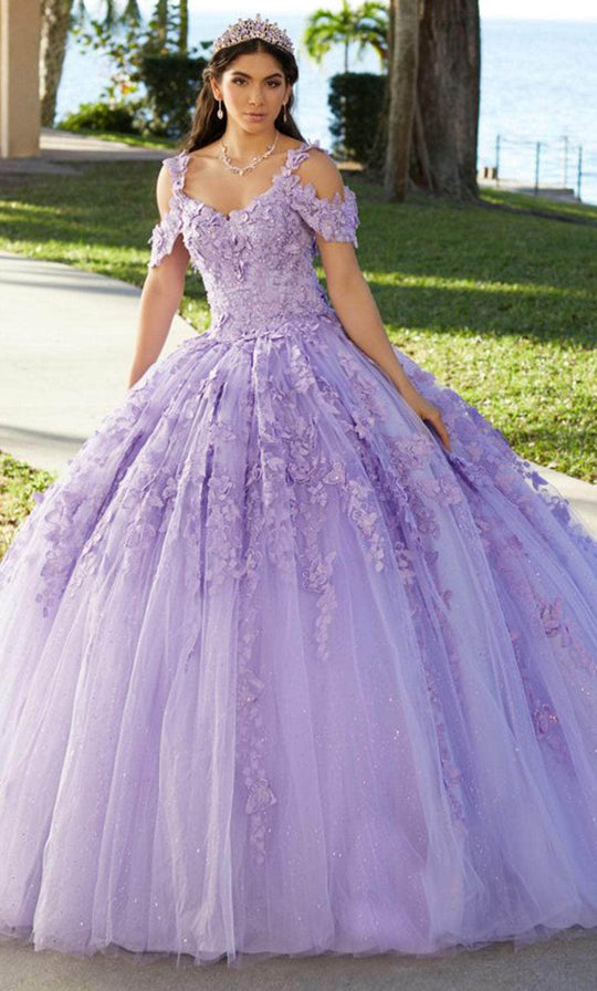 Fiesta Gowns 56482 - Floral Applique Tulle Ballgown