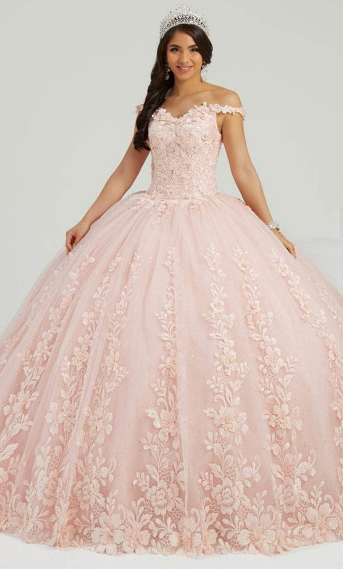 Fiesta Gowns 56484 - Embroidery Floral Ball Gown Ball Gowns 0 / Blush