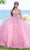 Fiesta Gowns 56490 - 3D Beaded Off-Shoulder Ballgown Ball Gowns 0 / Rose