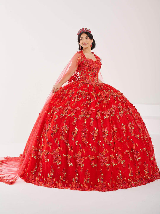 Fiesta Gowns 56494 - Floral Lace Applique Strapless Ballgown