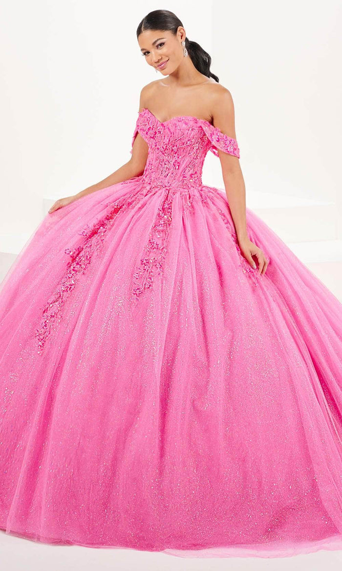 Fiesta Gowns 56507 - Off-Shoulder Sweetheart Ballgown Ball Gowns 0 / Hot Pink