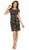 Floral Appliqued Sheath Cocktail Dress MQ1684 Holiday Dresses M / Black