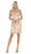 Floral Appliqued Sheath Cocktail Dress MQ1684 Holiday Dresses M / Champagne