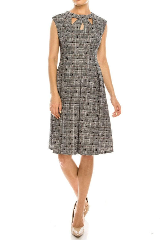 Gabby Skye - 18416M Polka Dot Jewel Cocktail Dress