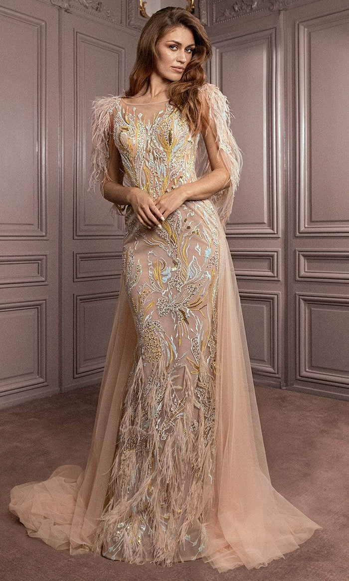 Gatti Nolli Couture GA-7077 - Embroidered Mermaid Evening Dress Evening Dresses 0 / Multi